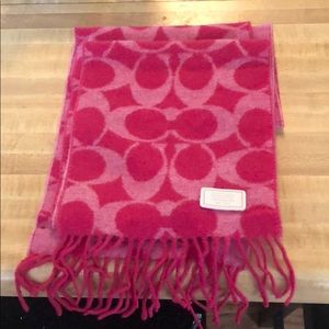 Coach Pink C Lambswool Scarf